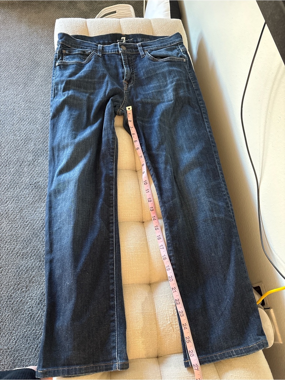 7 For All Mankind Men’s Dark Blue Straight Jeans